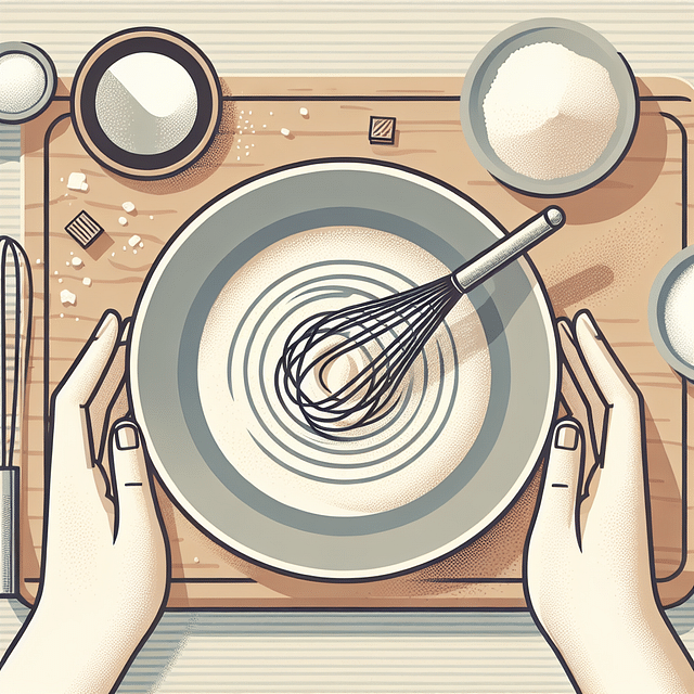 whisking together dry ingredients in a bowl