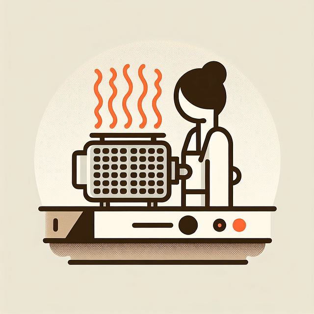 waffle iron heating up