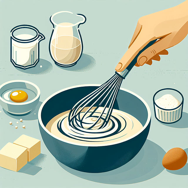 Mixing wet ingredients in a bowl