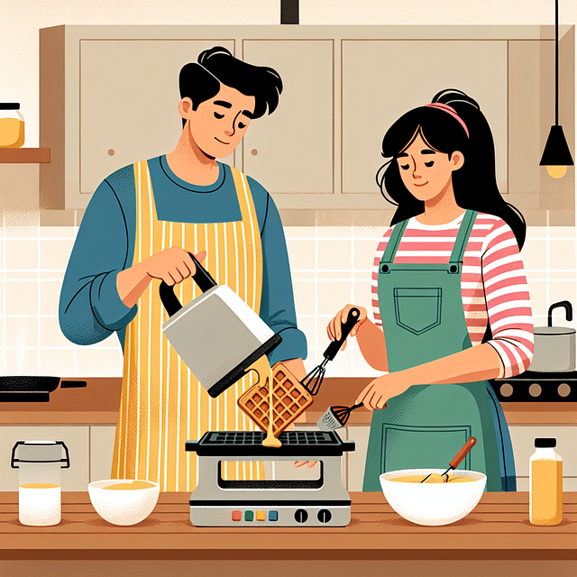 Cooking waffles in a waffle iron