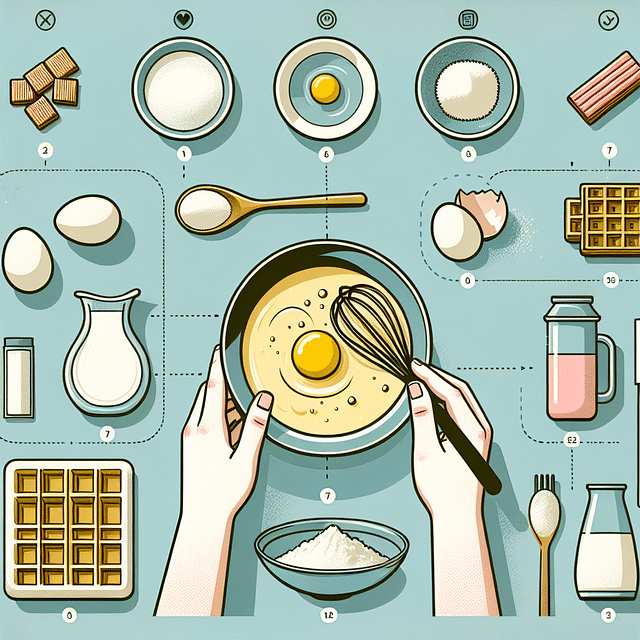 Combining wet and dry ingredients to make waffle batter