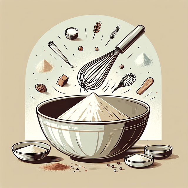 Whisking dry ingredients in a bowl