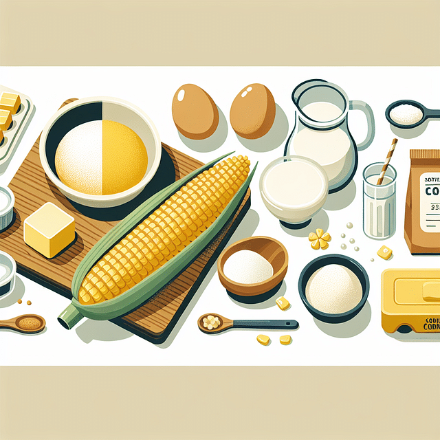 ingredients for southern cornbread on a kitchen counter