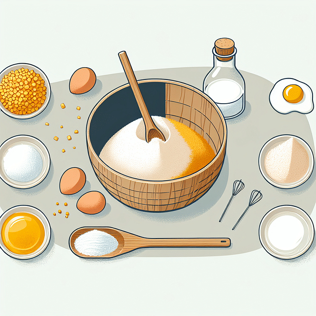 mixing dry ingredients for cornbread in a bowl