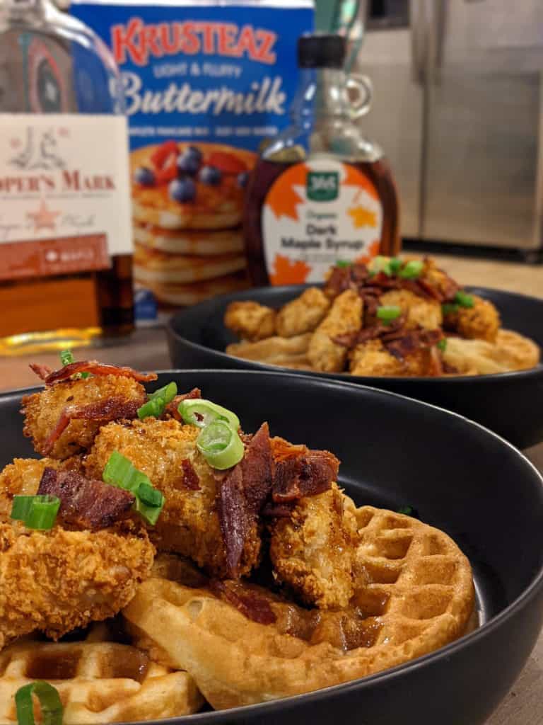 bourbon with chicken and waffles