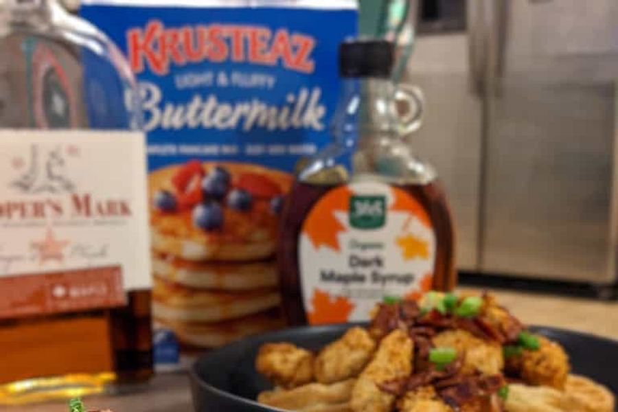 bourbon with chicken and waffles