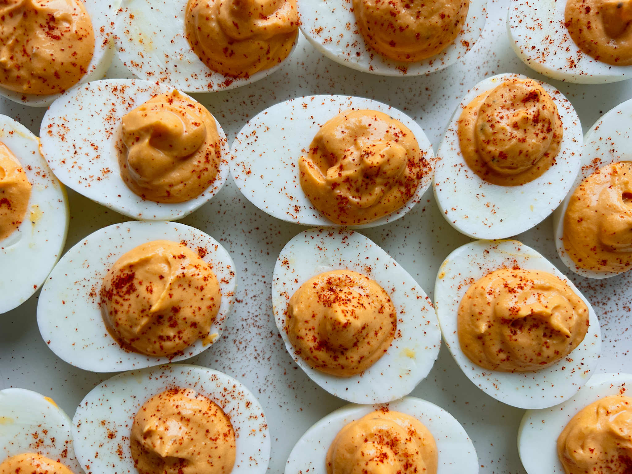 Pork Rind Topped Deviled Eggs
