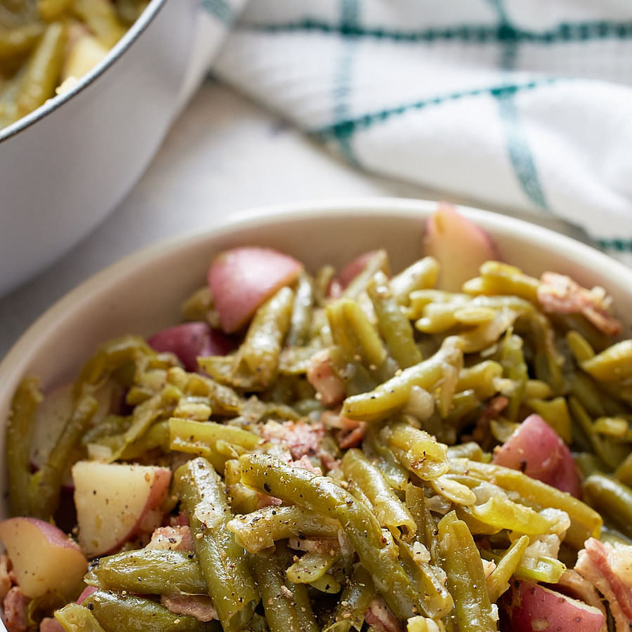 Delicious Southern Green Beans served on a plate