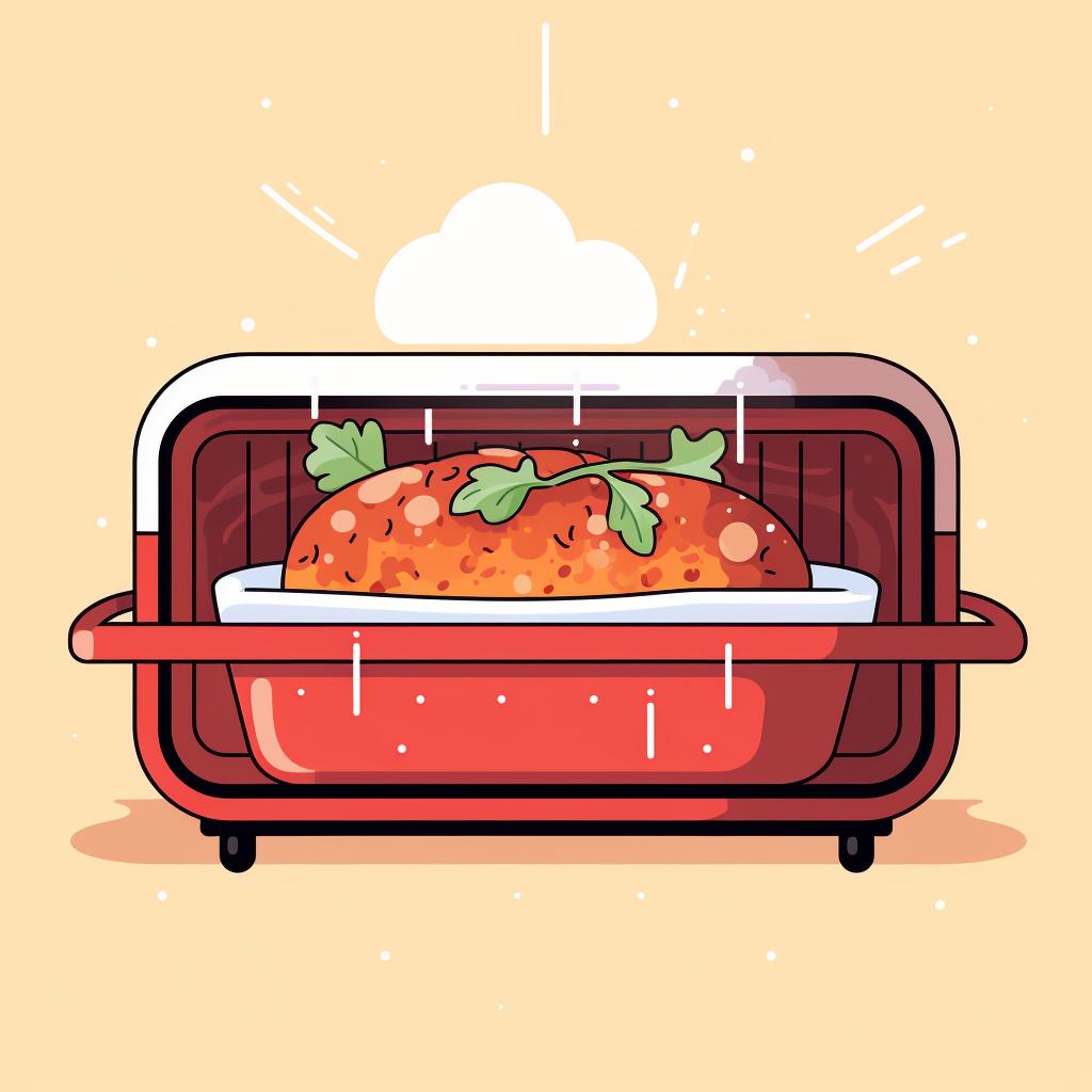 Meatloaf baking in the oven