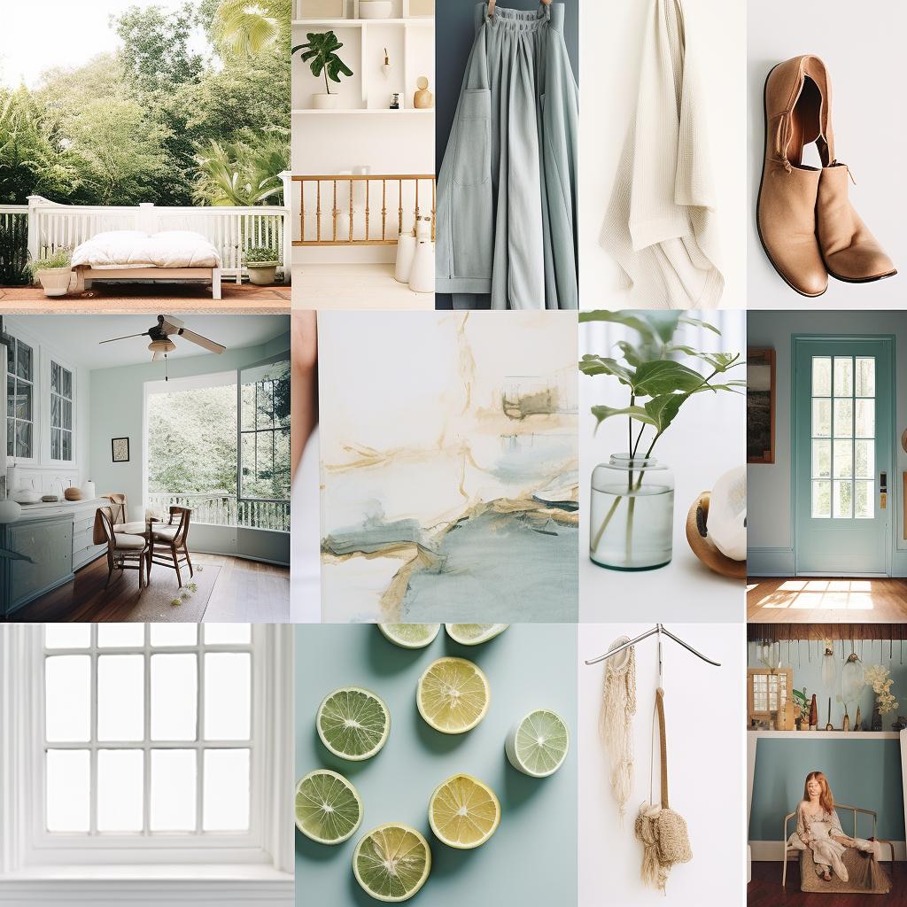 A Southern style mood board showcasing various themes