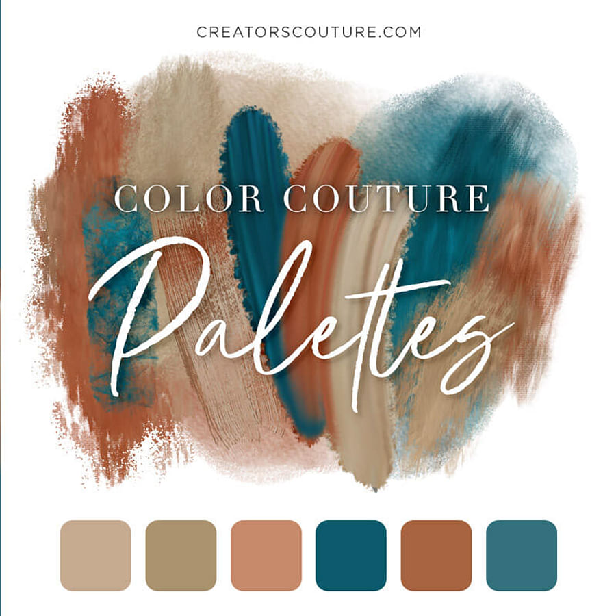 Southern style design color palettes and floral patterns