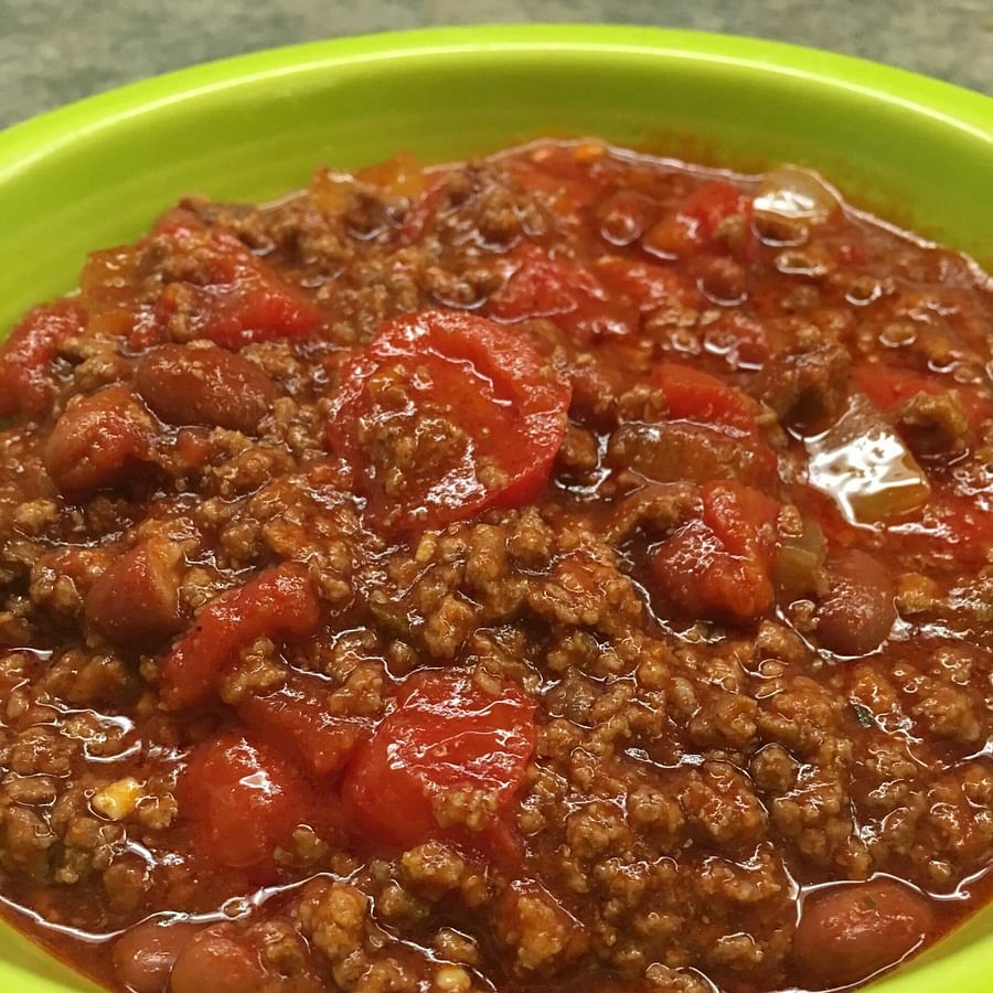 Delicious bowl of southern-style chili