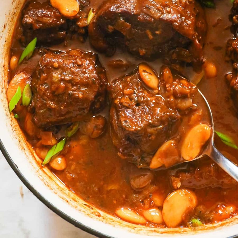 Bowl of traditional Southern oxtail stew