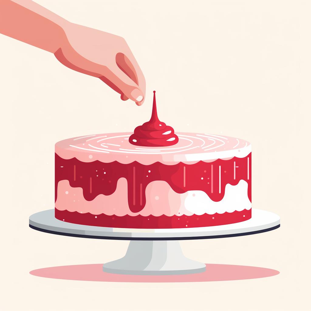 Frosting the Red Velvet Cake