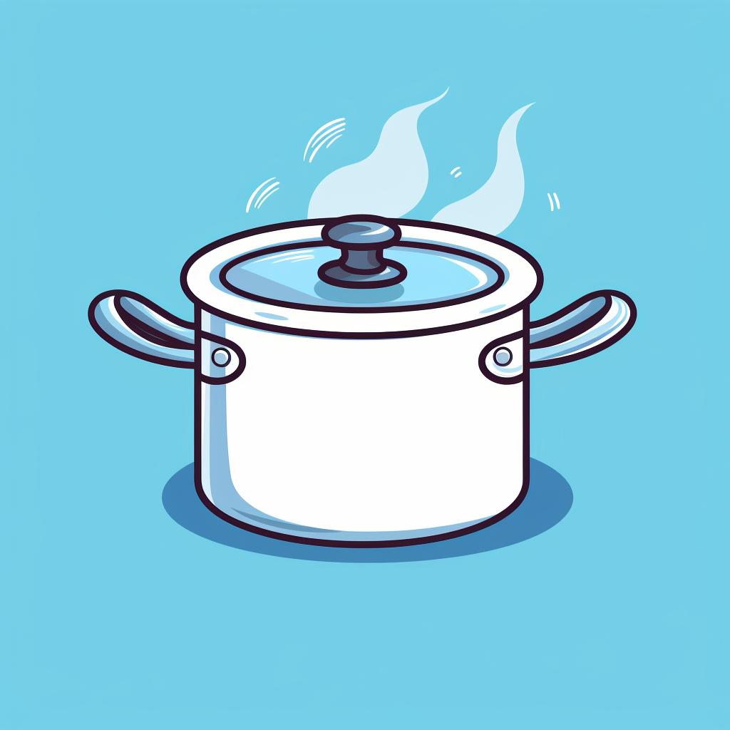 Pot of boiling water on a stove