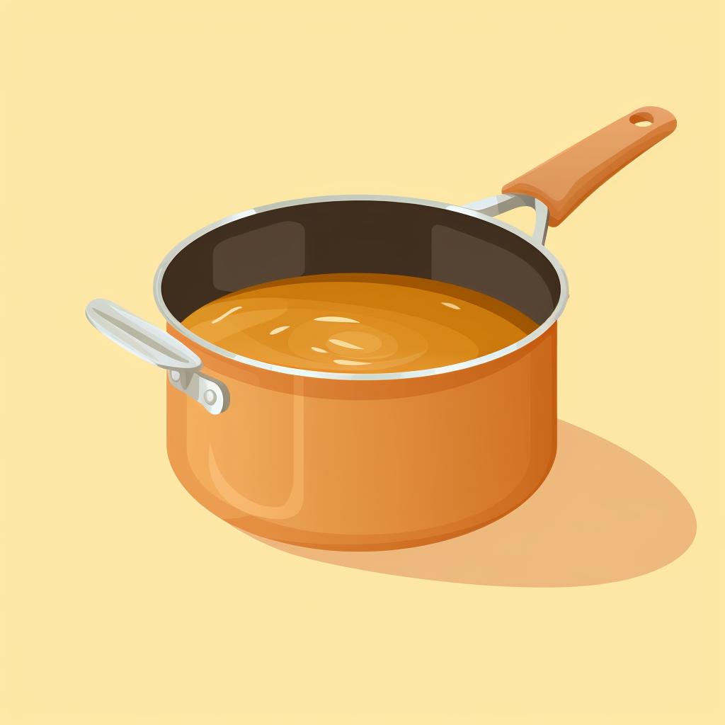 Golden brown roux in a saucepan